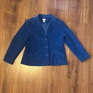 LL Bean Women’s 16P Equestrian Corduroy Chino Blazer Jacket 1990’s Vintage